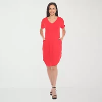 White Mark Womens Short Sleeve T-Shirt Dress