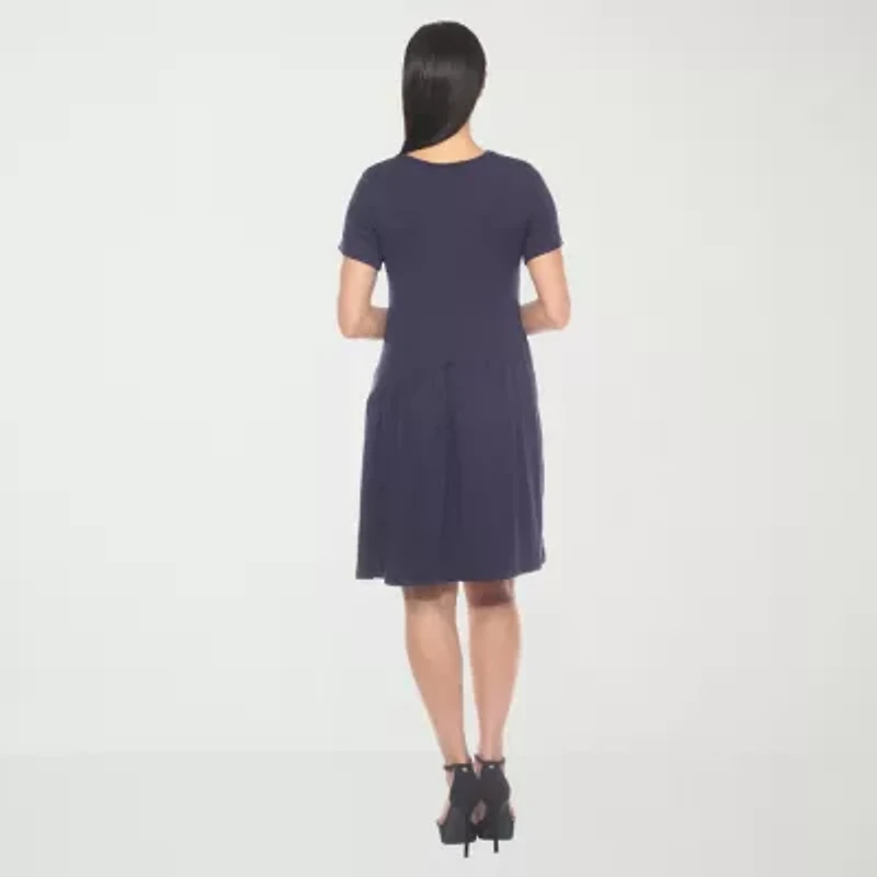 White Mark Womens Short Sleeve Swing Dresses
