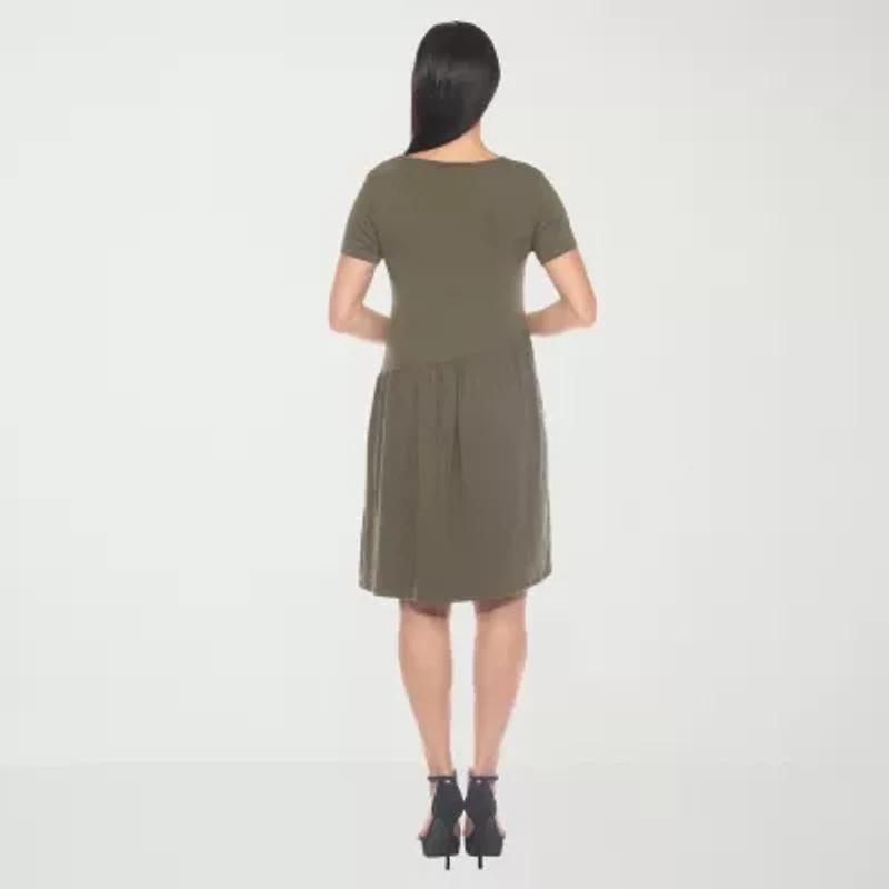 White Mark Womens Short Sleeve Swing Dresses