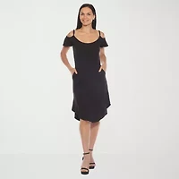 White Mark Womens Short Sleeve Sundress