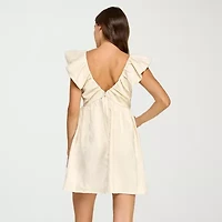 Trixxi Womens Short Sleeve Babydoll Dress Juniors