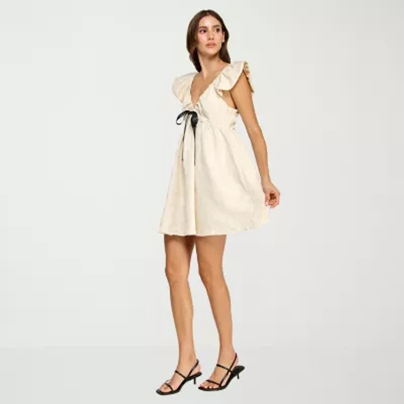 Trixxi Womens Short Sleeve Babydoll Dress Juniors