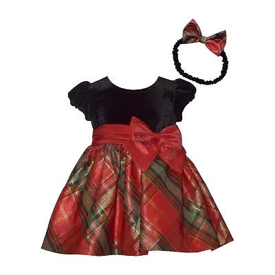 Bonnie Jean Baby Girls Short Sleeve Cap Empire Waist Dress