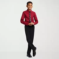 Van Heusen Little & Big Kid Boys Long Sleeve Point Collar Shirt + Tie Set