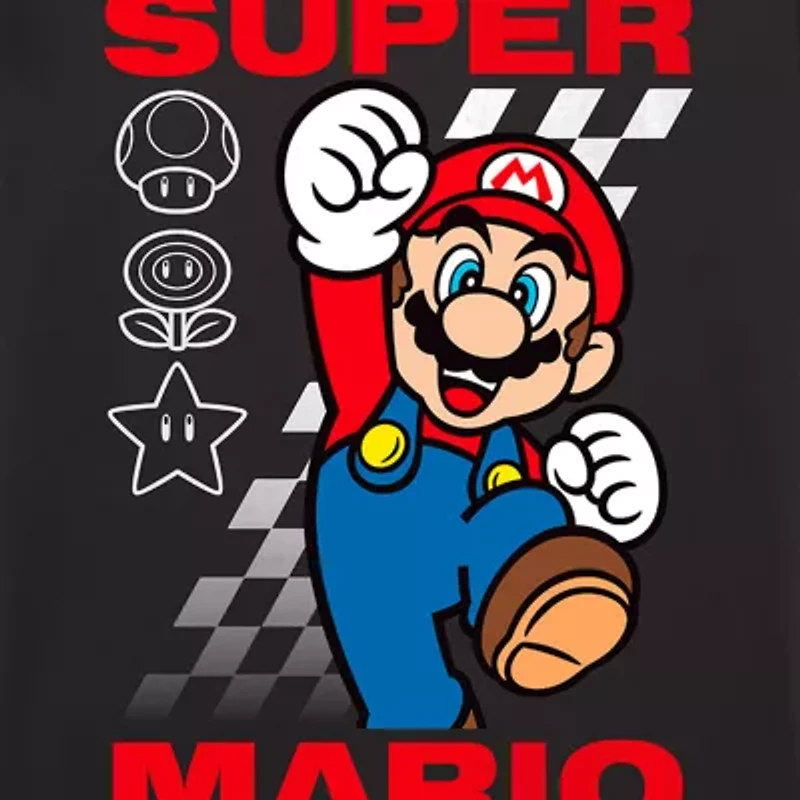 Mens Short Sleeve Regular Fit Super Mario Graphic T-Shirt