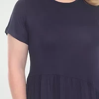 White Mark Womens Plus Short Sleeve Swing Dresses