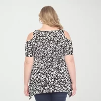 White Mark Womens Scoop Neck Short Sleeve Tunic Top