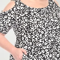 White Mark Womens Scoop Neck Short Sleeve Tunic Top