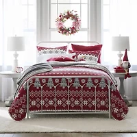 North Pole Trading Co. Holiday Novelty Stripe Quilt Set