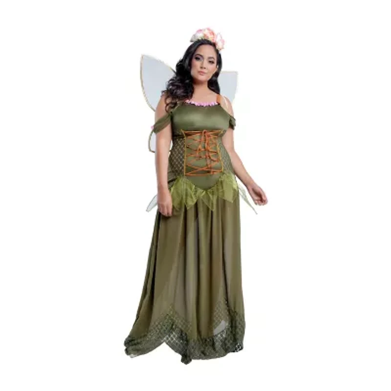 Womens Plus Rose Fairy Princess Costume