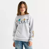 Disney Pixar Oversized Womens Crew Neck Long Sleeve Juniors Sweatshirt