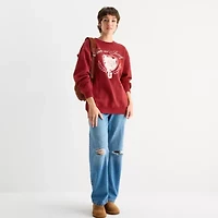 Womens Juniors Crew Neck Long Sleeve Breathable Tom and Jerry Sweatshirt