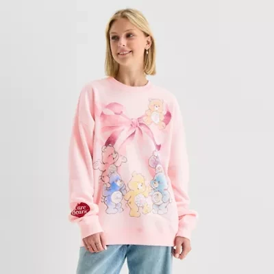 New World Oversized Womens Crew Neck Long Sleeve Care Bears Juniors Sweatshirt