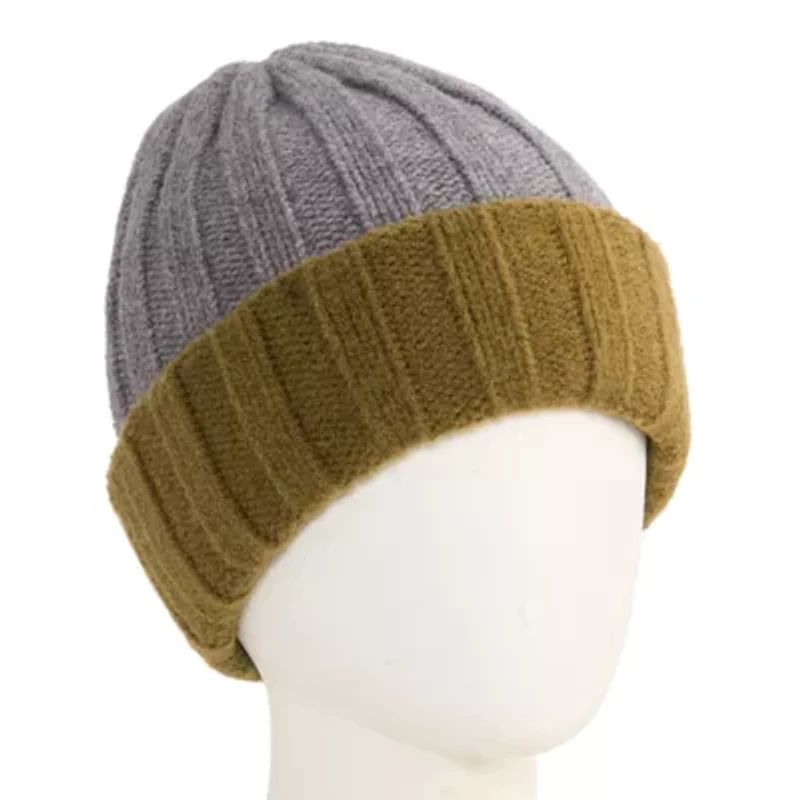 J. Ferrar Two Tone Wide Rib Mens Beanie