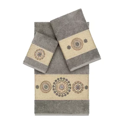 Linum Home Textiles Isabelle Embellished 3-pc. Bath Towel Set