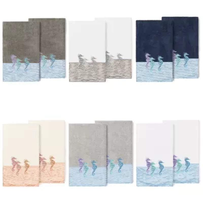 Linum Home Textiles Sofia 2-pc. Embellished Animal Bath Towel