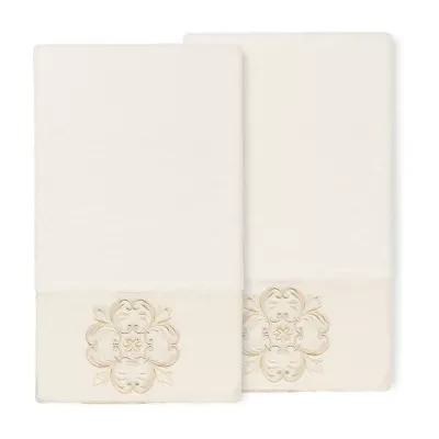 Linum Home Textiles Alyssa Embellished 2-pc. Medallion Bath Towel