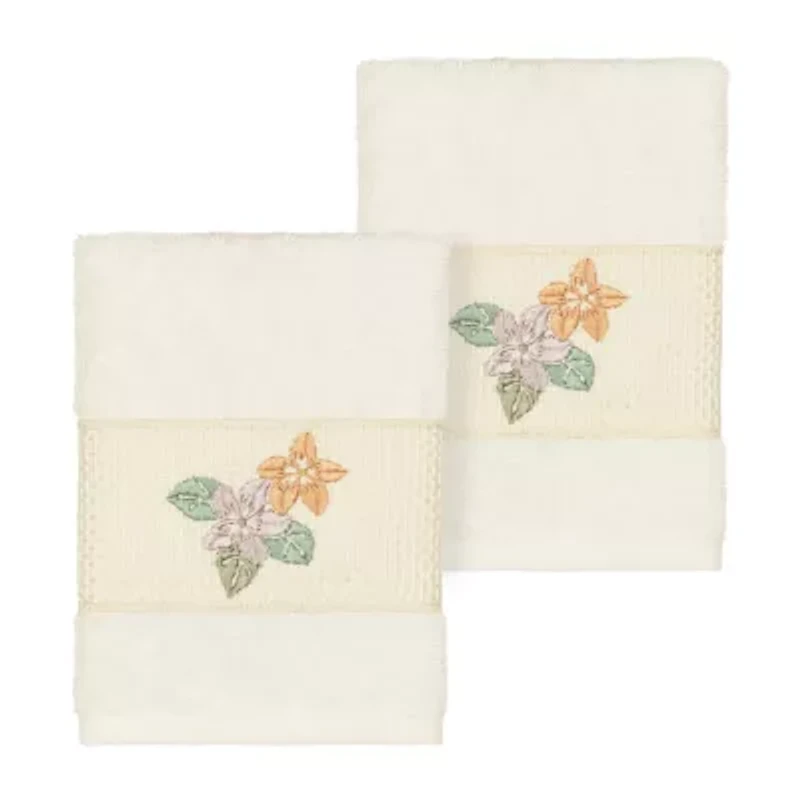 Linum Home Textiles Caroline 2-pc. Embellished Washcloth