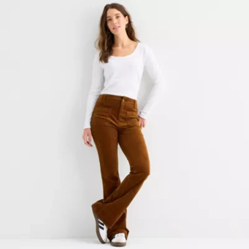 a.n.a Womens Highest Rise Flare Corduroy Pant
