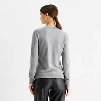 Worthington Womens V Neck Long Sleeve Pullover Sweater