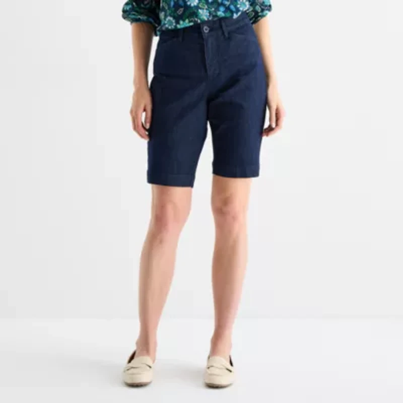 St. John's Bay Womens 19" Mid Rise Bermuda Short