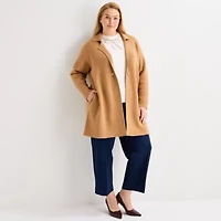 Liz Claiborne Womens V Neck Long Sleeve Button Plus Cardigan