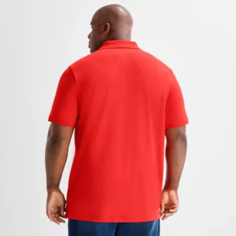 St. John's Bay Premium Stretch Big and Tall Mens Classic Fit Short Sleeve Polo Shirt