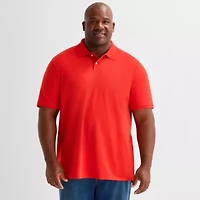 St. John's Bay Premium Stretch Big and Tall Mens Classic Fit Short Sleeve Polo Shirt