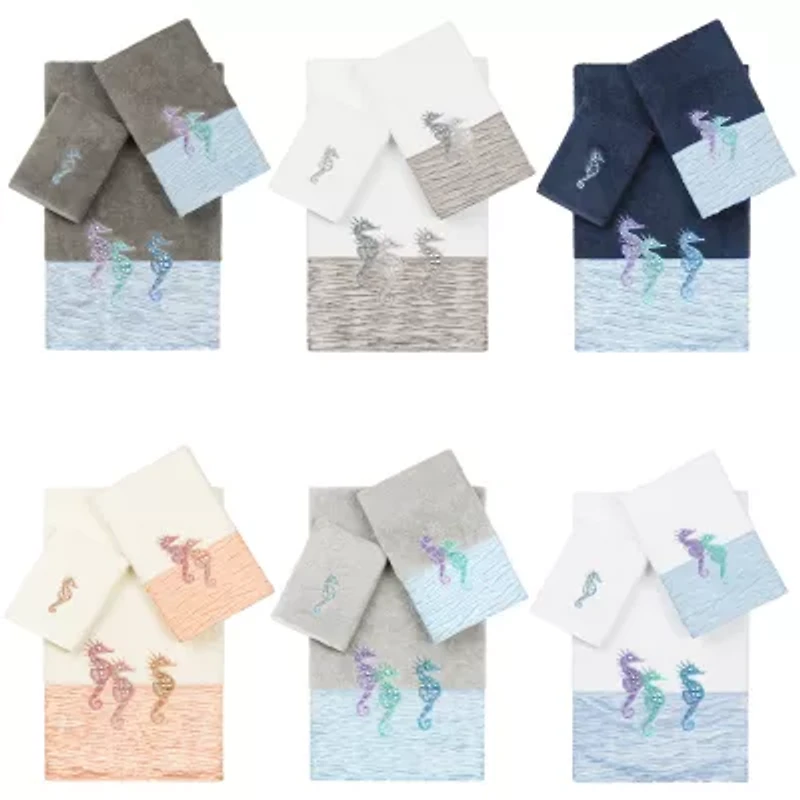 Linum Home Textiles Sofia Embellished 3-pc. Bath Towel Set