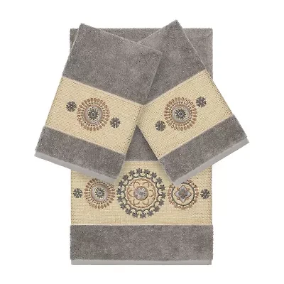 Linum Home Textiles Isabelle Embellished 3-pc. Bath Towel Set