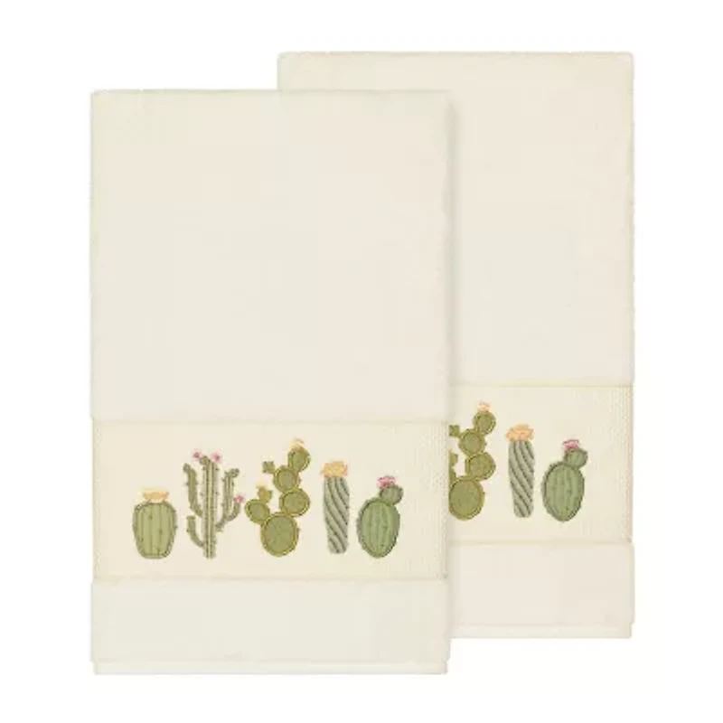Linum Home Textiles Mila 2-pc. Embellished Floral Bath Towel