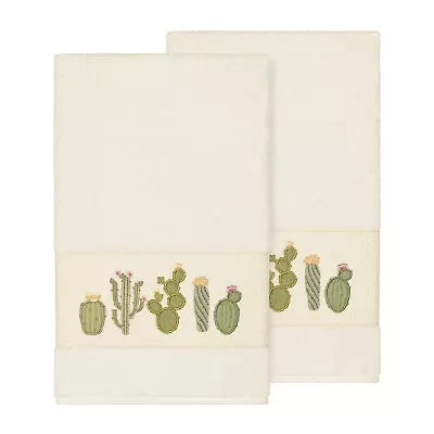 Linum Home Textiles Mila 2-pc. Embellished Floral Bath Towel