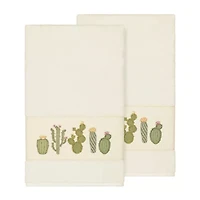 Linum Home Textiles Mila 2-pc. Embellished Floral Bath Towel