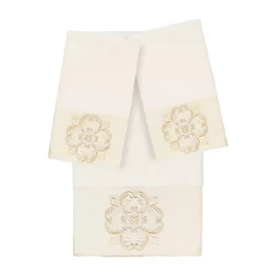 Linum Home Textiles Alyssa Embellished 3-pc. Bath Towel Set