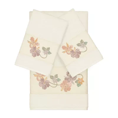 Linum Home Textiles Caroline Embellished 3-pc. Bath Towel Set