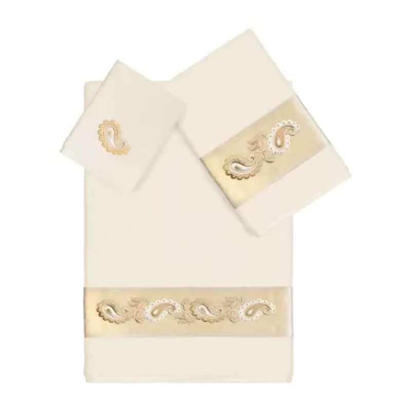 Linum Home Textiles Mackenzie Embellished 3-pc. Bath Towel Set