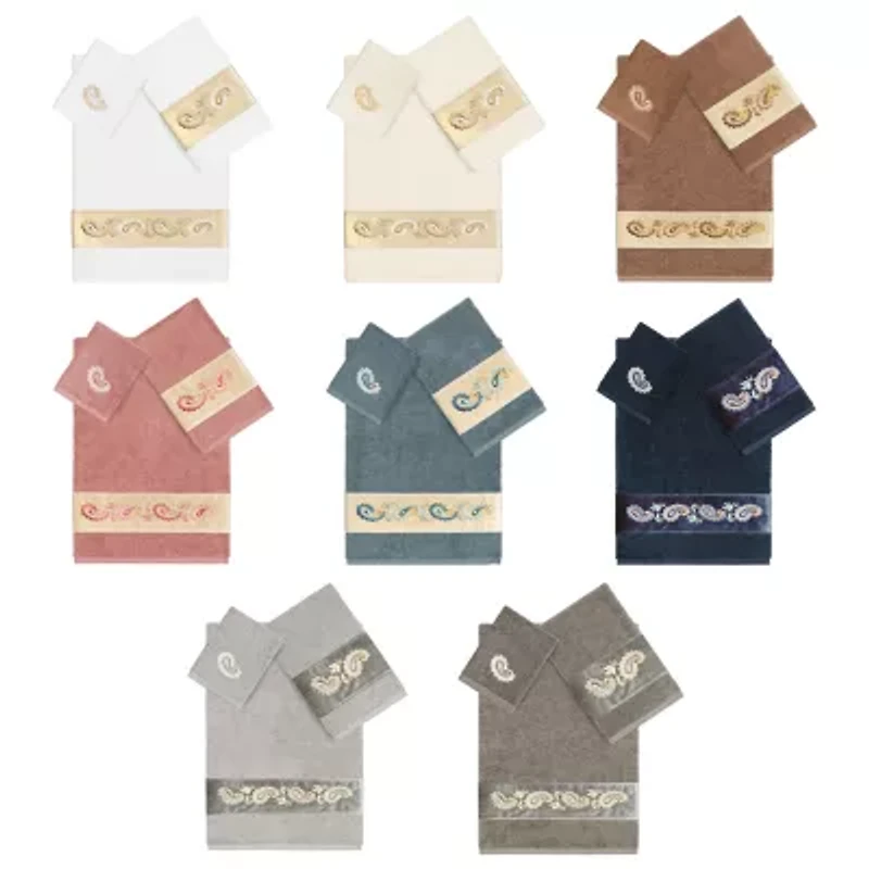 Linum Home Textiles Mackenzie Embellished 3-pc. Bath Towel Set