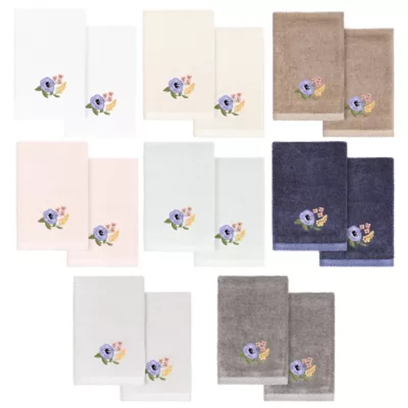 Linum Home Textiles Verano 2-pc. Embellished Fingertip Towel