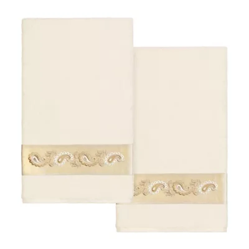 Linum Home Textiles Mackenzie 2-pc. Embellished Paisley Bath Towel