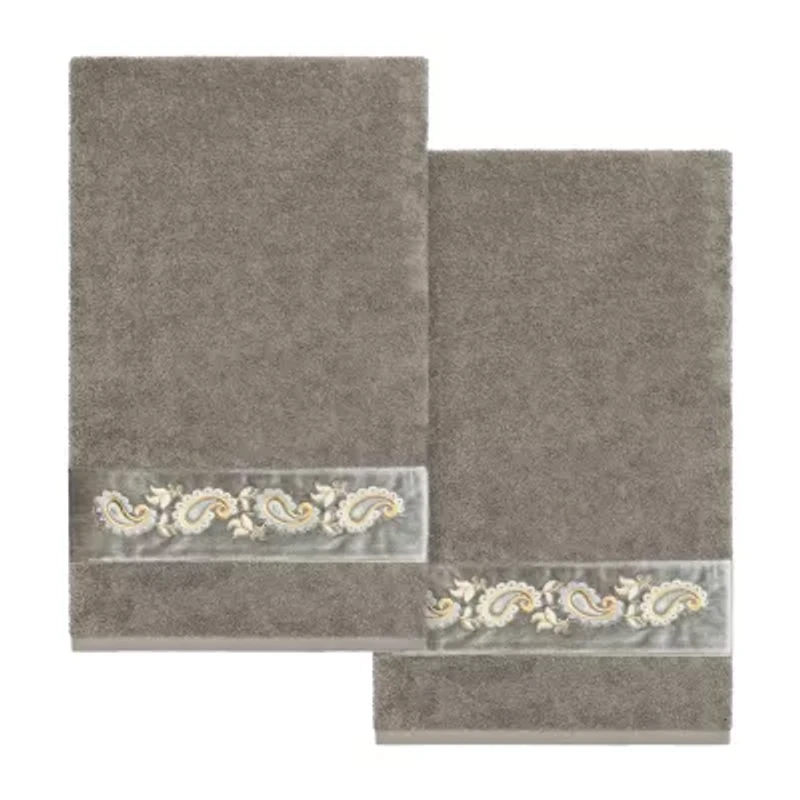 Linum Home Textiles Mackenzie 2-pc. Embellished Paisley Bath Towel
