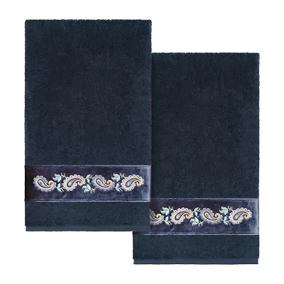 Linum Home Textiles Mackenzie 2-pc. Embellished Paisley Bath Towel