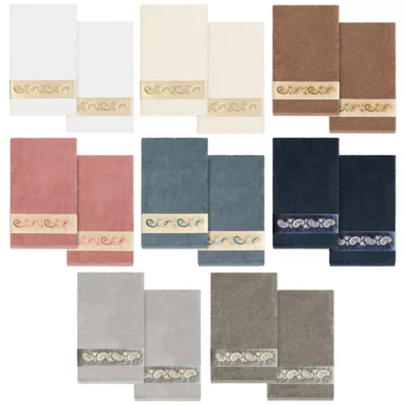 Linum Home Textiles Mackenzie 2-pc. Embellished Paisley Bath Towel