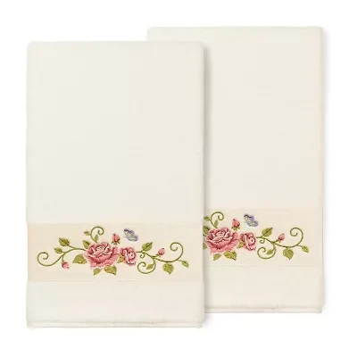 Linum Home Textiles Rebecca 2-pc. Embellished Floral Bath Towel