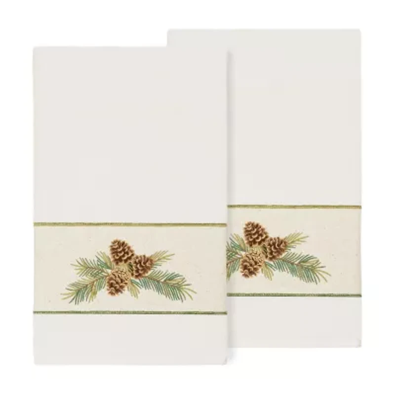 Linum Home Textiles Pierre Embellished 2-pc. Floral Bath Towel