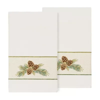 Linum Home Textiles Pierre Embellished 2-pc. Floral Bath Towel