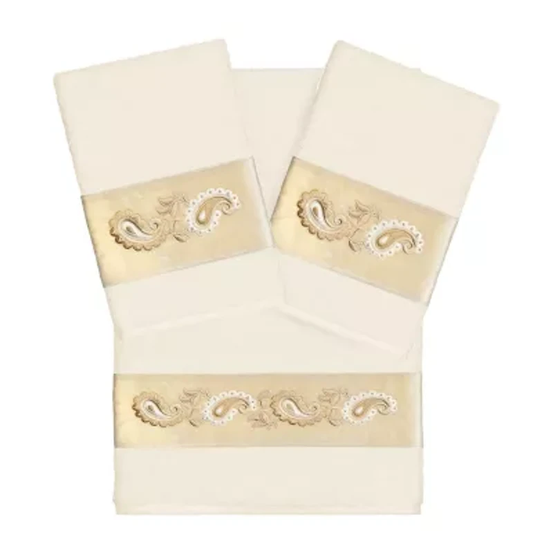 Linum Home Textiles Mackenzie Embellished 3-pc. Bath Towel Set