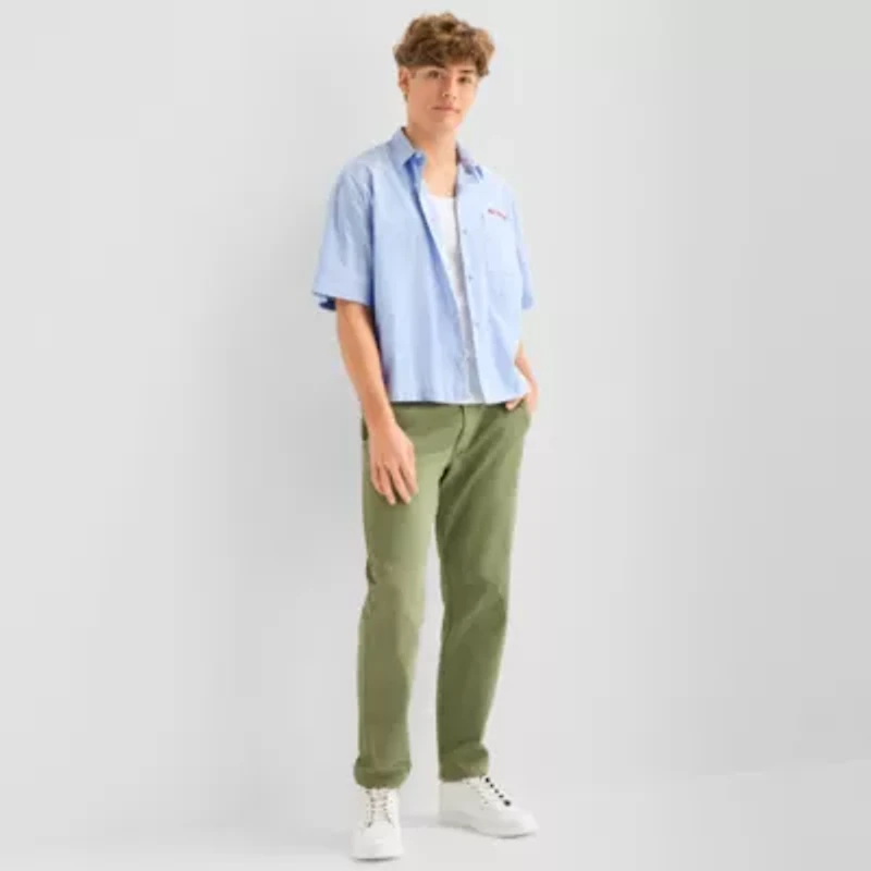 Arizona Mens Short Sleeve Relaxed Fit Button-Down Shirt