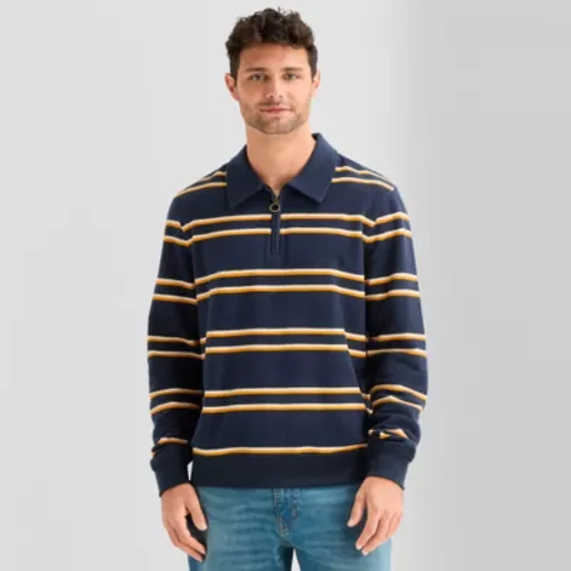 mutual weave Mens Long Sleeve Quarter-Zip Pullover