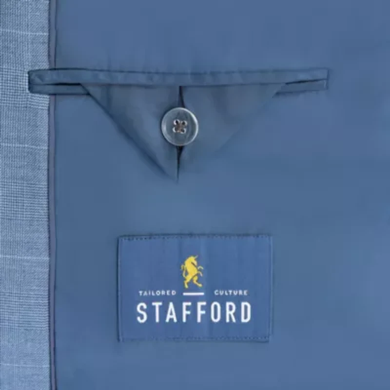 Stafford Mens Classic Fit Plaid Suit Jacket