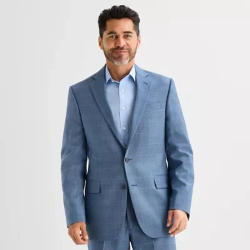Stafford Mens Classic Fit Plaid Suit Jacket